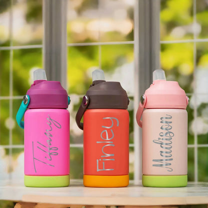 Personalized Name Kids Water Bottle – 12oz Stainless Steel Tumbler