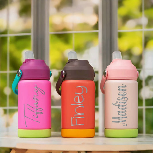 Personalized Name Kids Water Bottle – 12oz Stainless Steel Tumbler