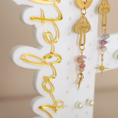 Personalized Initial Acrylic Earring Holder – Custom Name Jewelry Organizer Gift