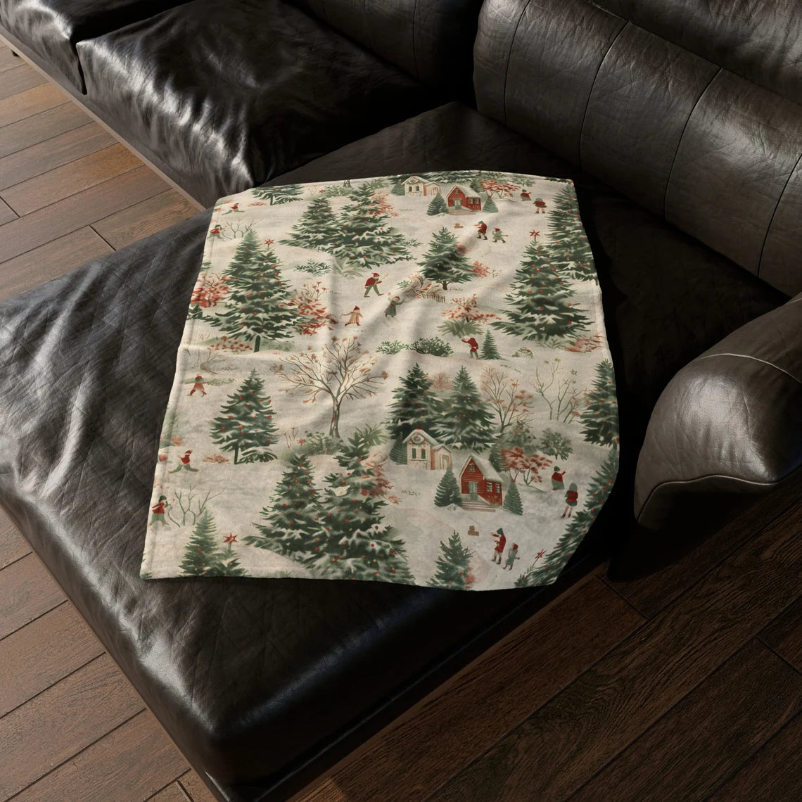 Christmas Village Fleece Blanket – Cozy Holiday Throw for Home