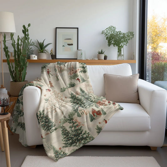 Christmas Village Fleece Blanket – Cozy Holiday Throw for Home
