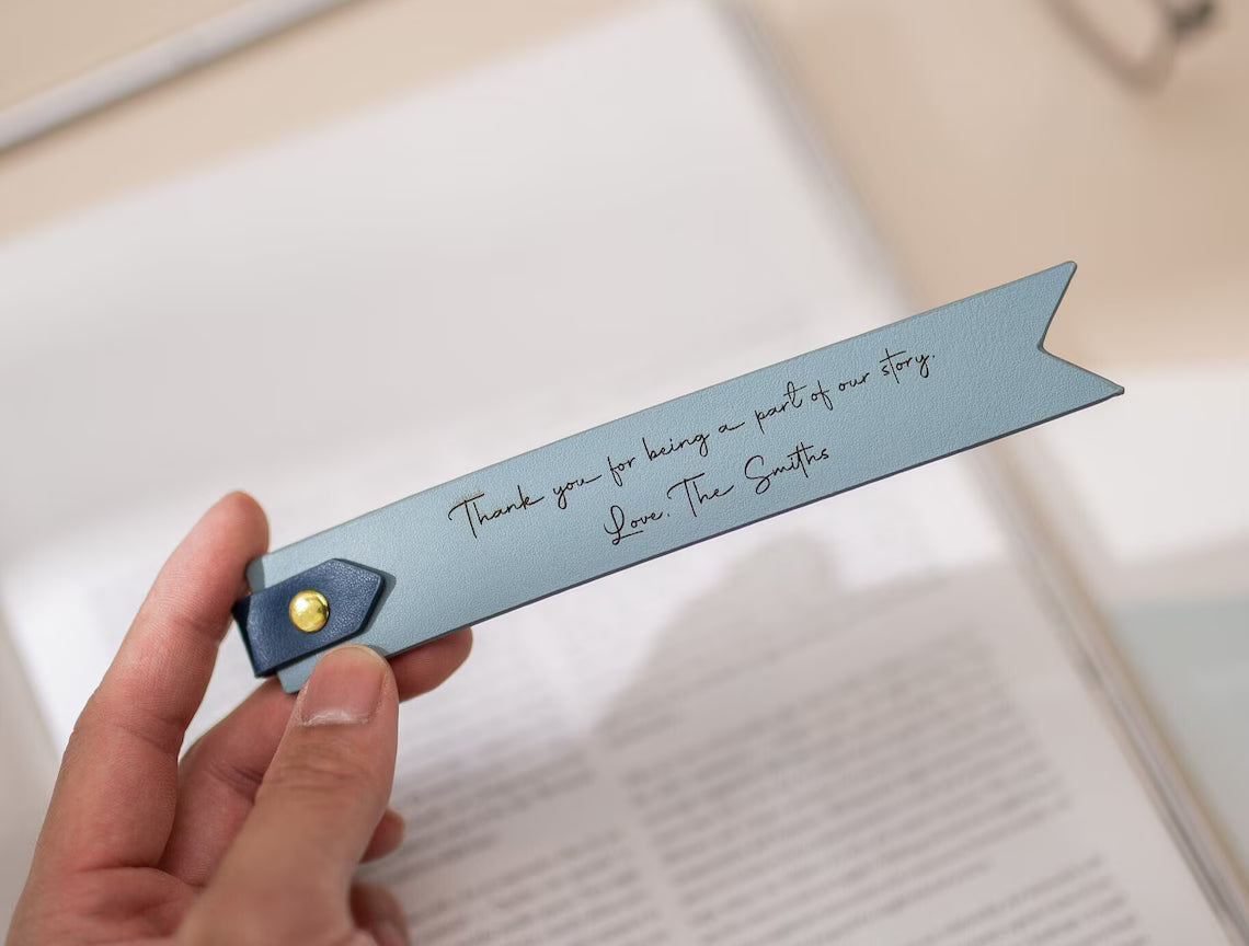 Personalized Engraved Leather Bookmark with Loop – Custom Gift