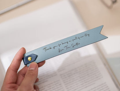 Personalized Engraved Leather Bookmark with Loop – Custom Gift