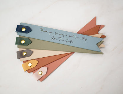 Personalized Engraved Leather Bookmark with Loop – Custom Gift