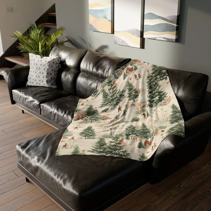 Christmas Village Fleece Blanket – Cozy Holiday Throw for Home