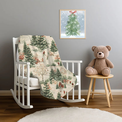 Christmas Village Fleece Blanket – Cozy Holiday Throw for Home