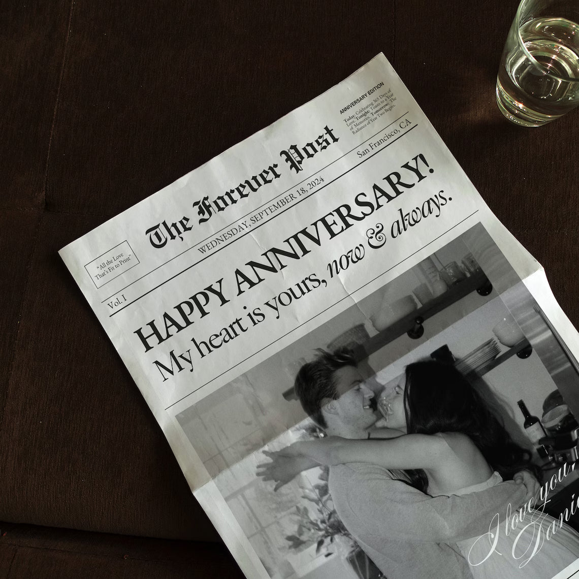 Personalized Couple Anniversary Newspaper Gift – Custom Printed