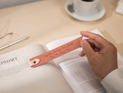 Personalized Engraved Leather Bookmark with Loop – Custom Gift