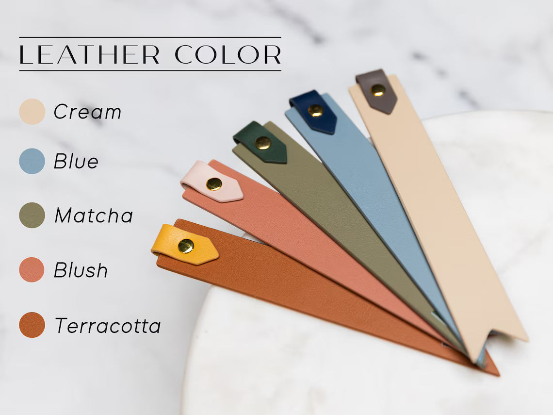 Personalized Engraved Leather Bookmark with Loop – Custom Gift