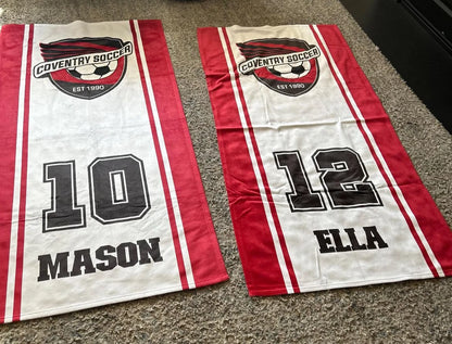 Custom Team Beach Towel – Baseball or Softball Gift