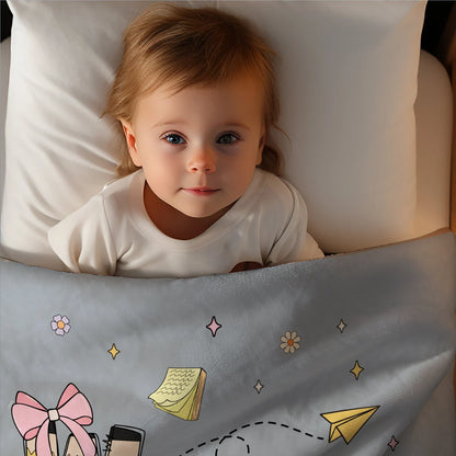 Custom Kids Name Blanket – Back to School Gift for Boys & Girls
