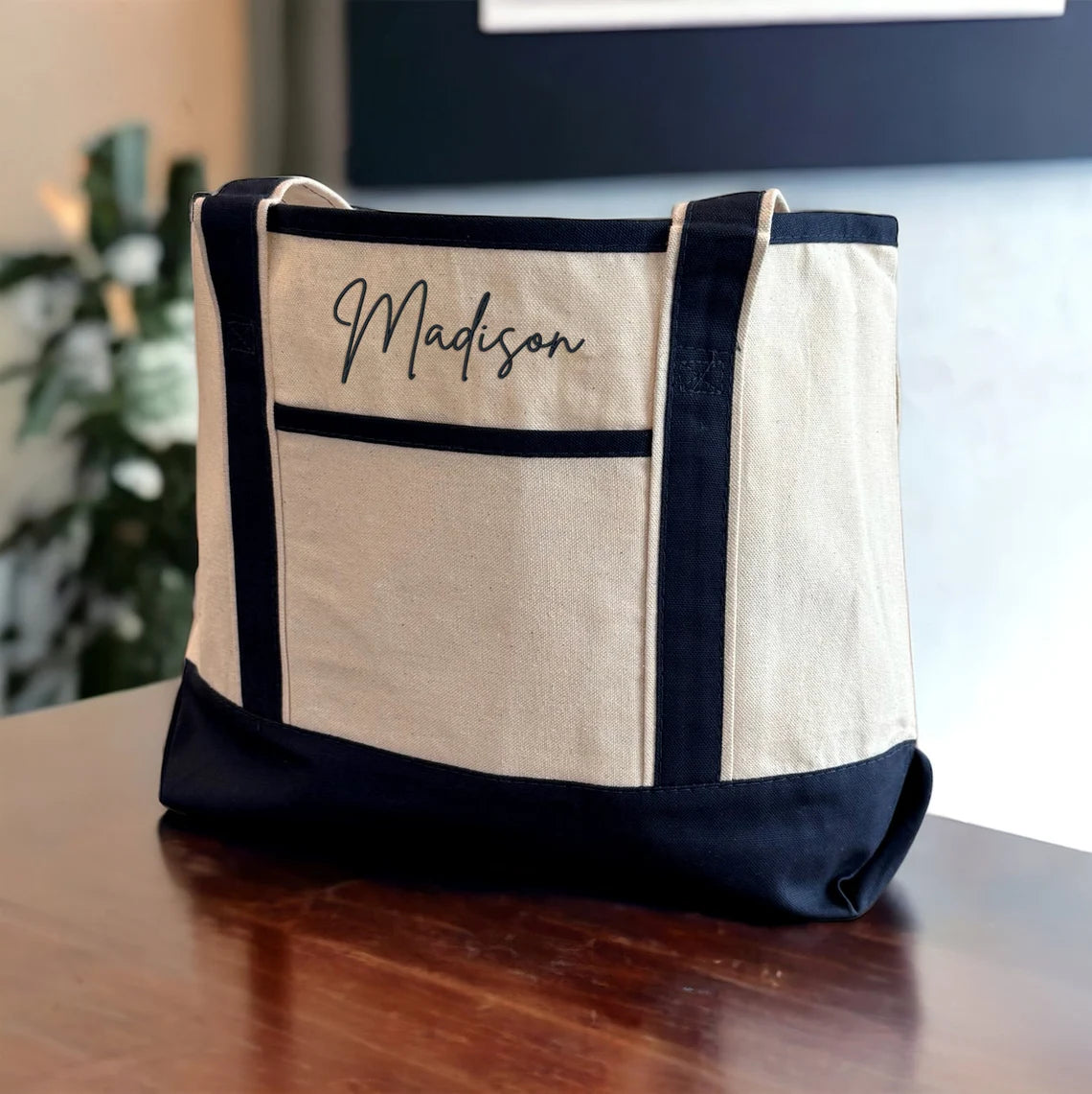 Personalized Embroidered Tote Bag - Custom Gift for Her or Mom