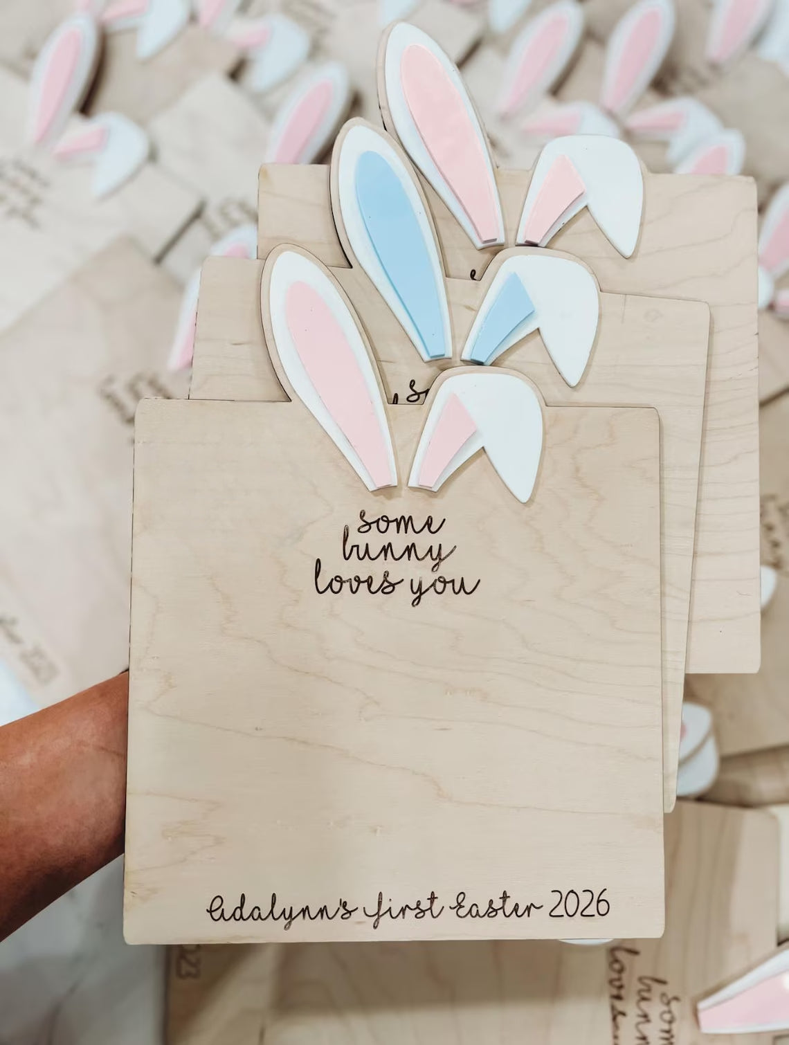 My First Easter Footprint Sign – Some Bunny Loves You Keepsake