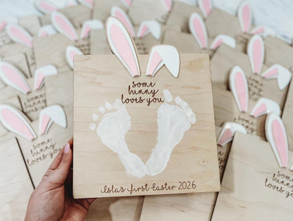 My First Easter Footprint Sign – Some Bunny Loves You Keepsake