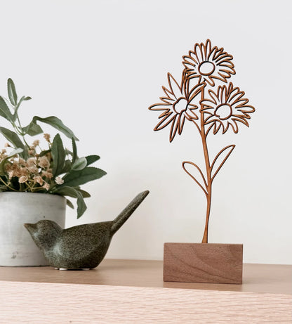 Wood Birth Flower Garden - Custom Wooden Keepsake for Mom