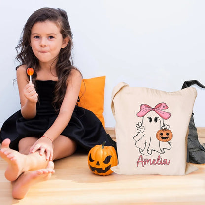 Custom Halloween Trick or Treat Bag – Personalized Kids Tote