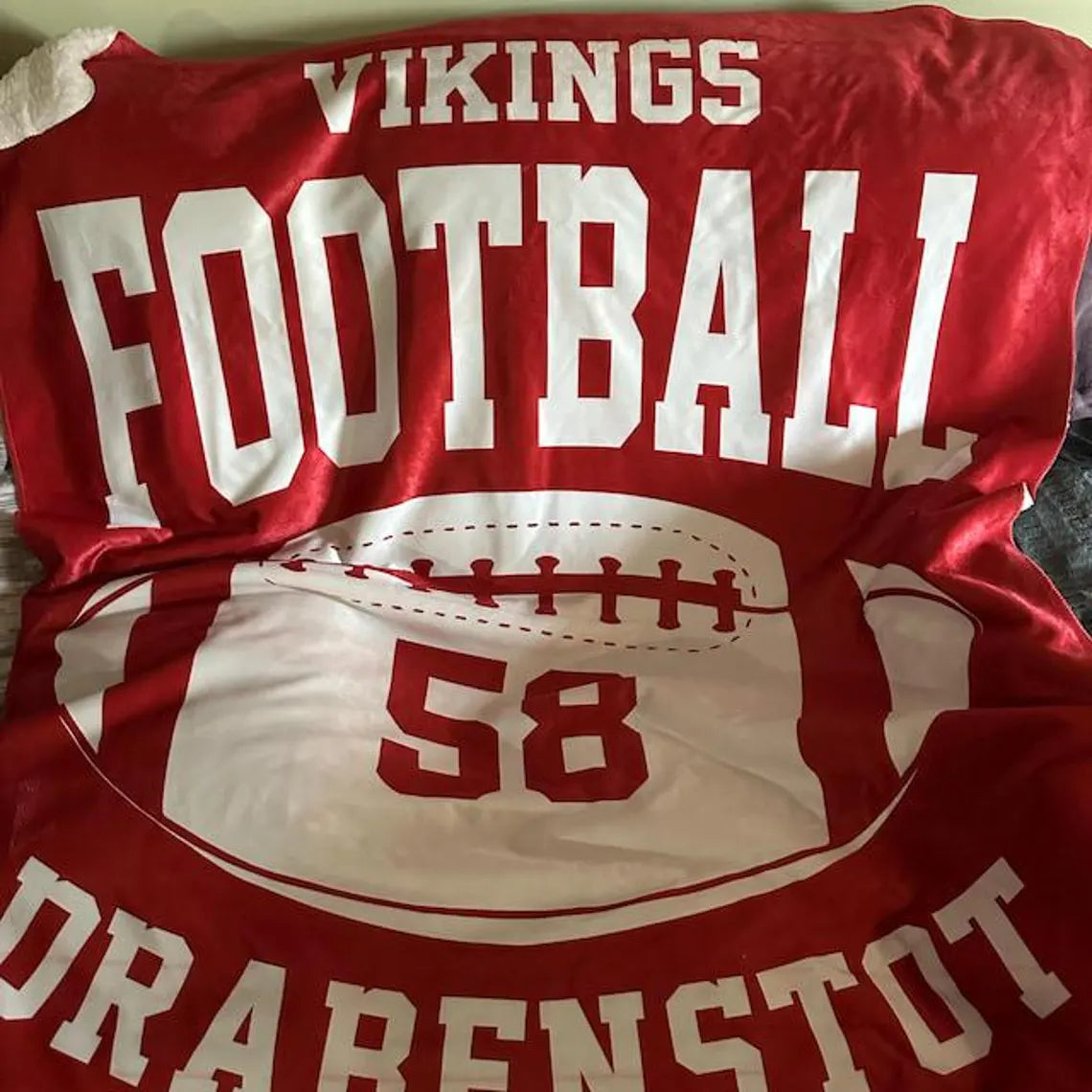 Couverture de football personnalisée, cadeau de football personnalisé pour papa, mari, fils, enfant, équipe, équipe de football douce et confortable