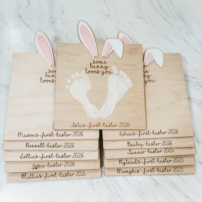 My First Easter Footprint Sign – Some Bunny Loves You Keepsake