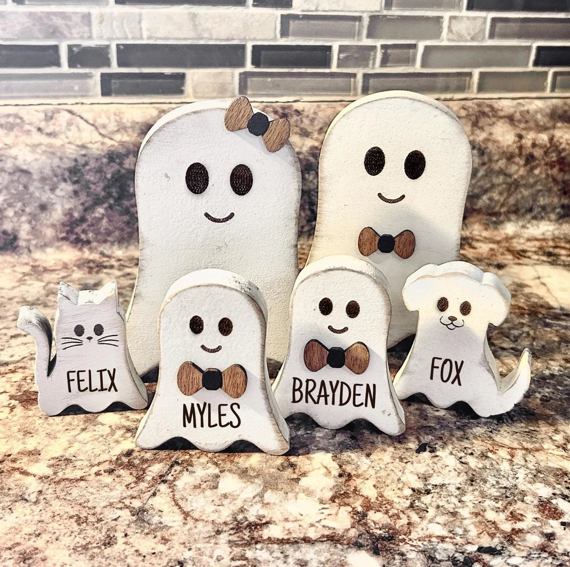 Personalized Ghost Family Decor | Our Boo Crew Halloween Decoration