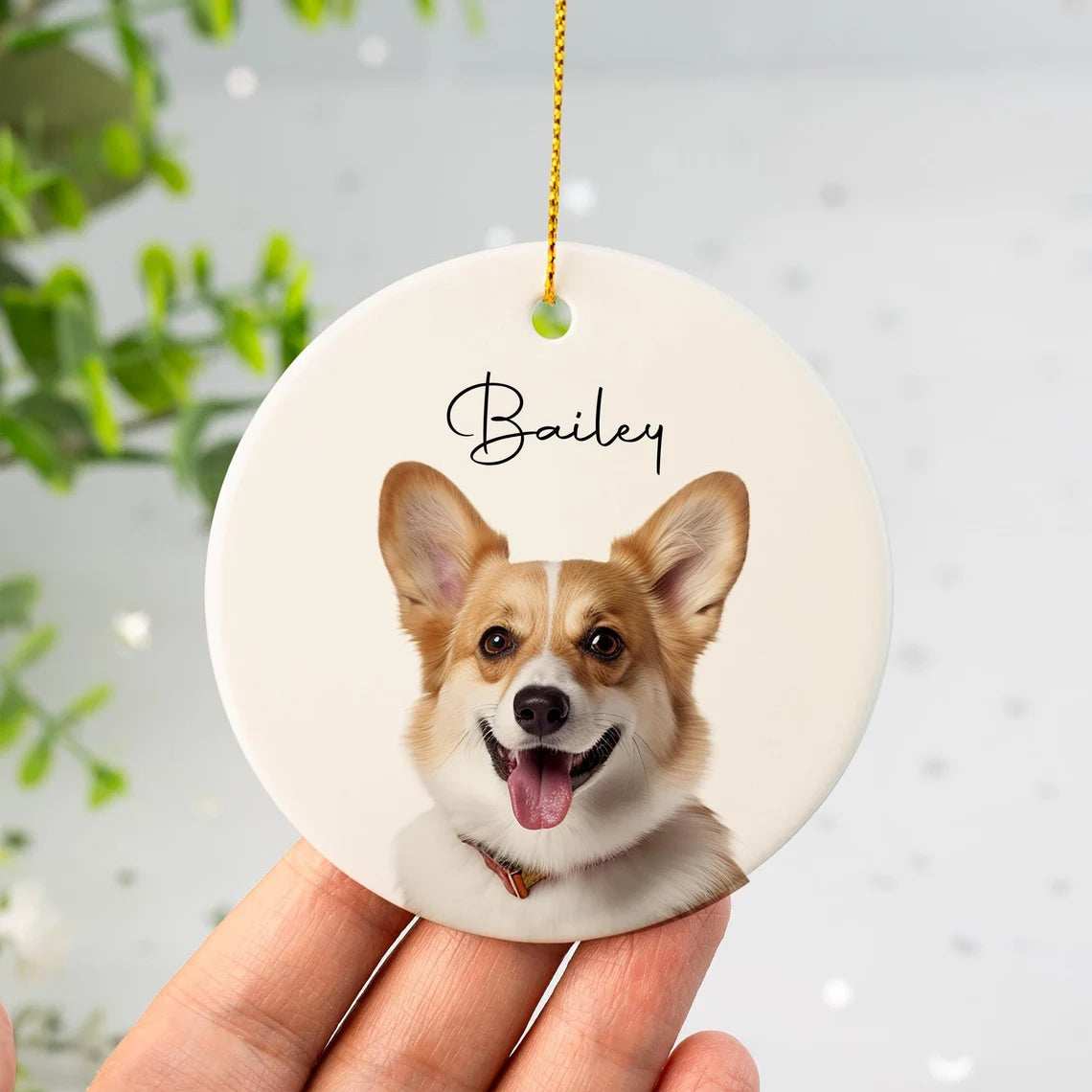 Personalized Pet Photo Ceramic Ornament | Custom Dog & Cat Keepsake