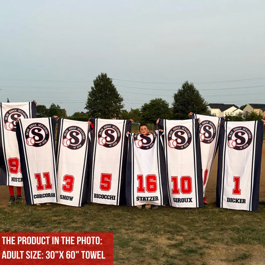 Custom Team Beach Towel – Baseball or Softball Gift