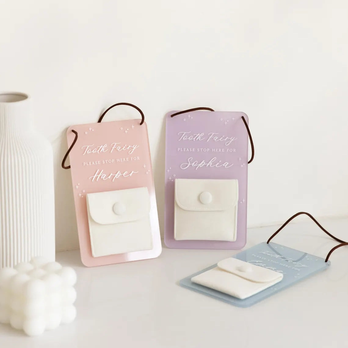 Personalized Tooth Fairy Door Hanger Sign with Child Name
