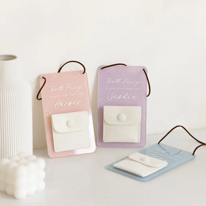 Personalized Tooth Fairy Door Hanger Sign with Child Name