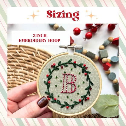 Alphabet Personalized Embroidery Ornaments – Custom Initial Christmas Tree Decor