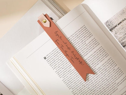 Personalized Engraved Leather Bookmark with Loop – Custom Gift