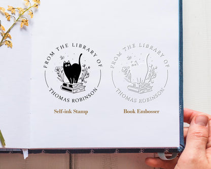 Custom Book Embosser Stamp | From the Library of | Ex Libris Gift