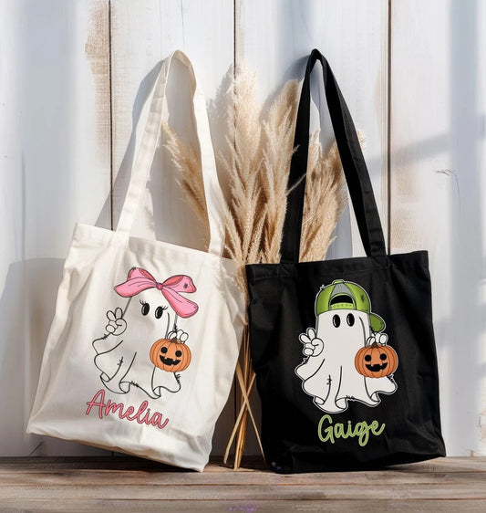 Custom Halloween Trick or Treat Bag – Personalized Kids Tote