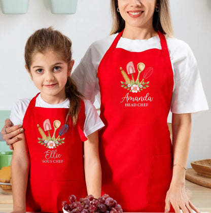 Mommy and Me Matching Aprons – Custom Apron Set for Mom & Kids