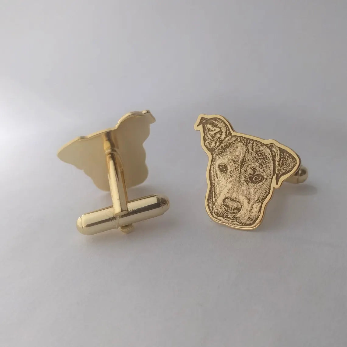 Custom Pet Portrait Cufflinks Stainless Steel – Personalized Dog & Cat Gift