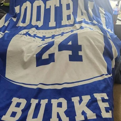 Couverture de football personnalisée, cadeau de football personnalisé pour papa, mari, fils, enfant, équipe, équipe de football douce et confortable