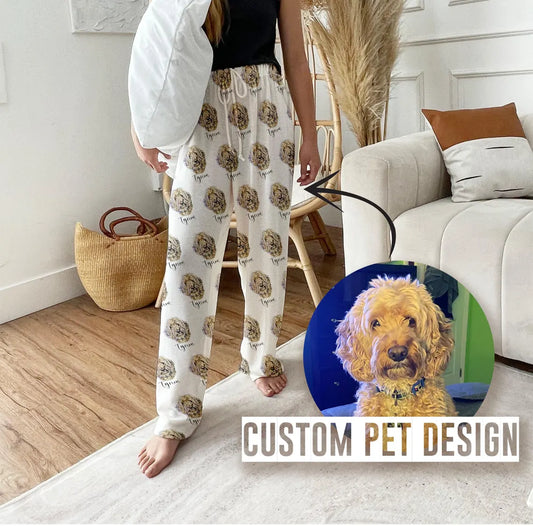 Custom Pet Portrait Pajama Pants | Personalized Dog & Cat Gift
