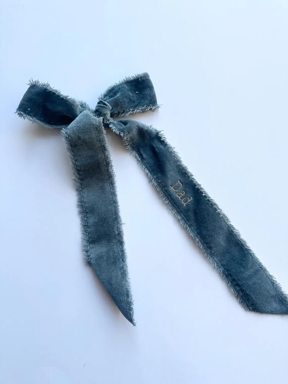 Velvet Embroidered Personalized Ribbon Bow | Custom Name Ribbon for Christmas & Weddings