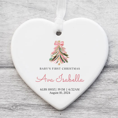 Personalized Baby’s First Christmas Ornament 2025 | Ceramic Gift