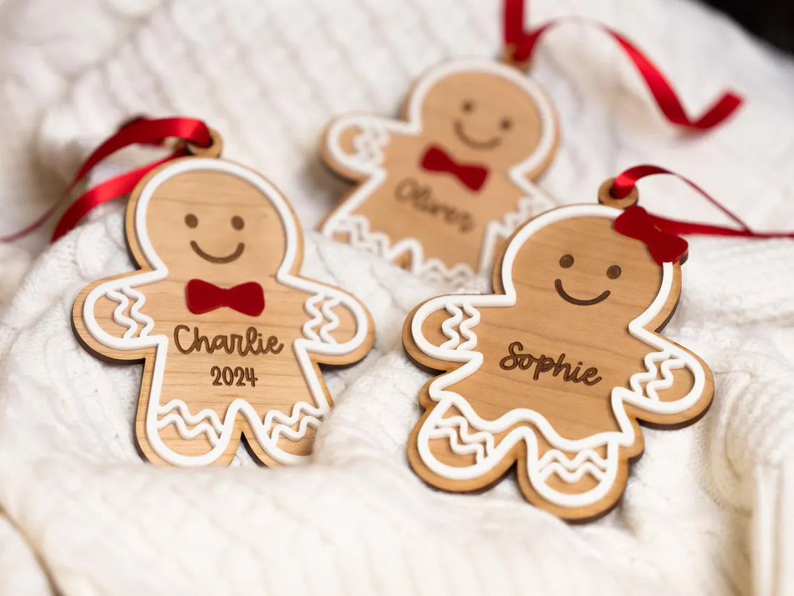 Personalized Gingerbread Ornament 2025 | Kids & Granddaughter Gift