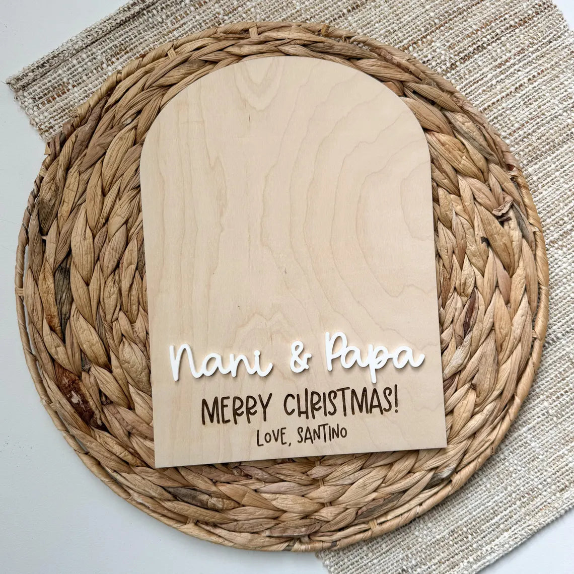 Personalized Handprint Sign | Christmas Gift for Grandparents & Loved Ones