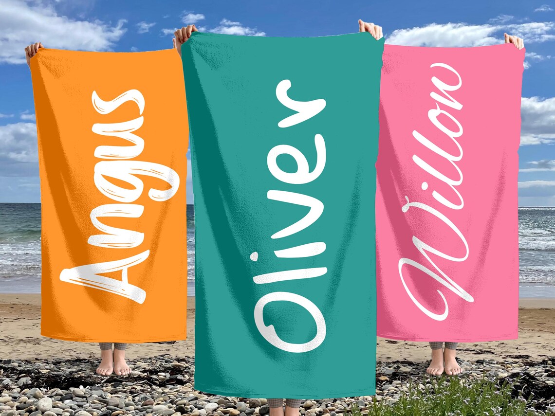 Personalisiertes Strandtuch, Geburtstagsgeschenk, Poolparty, Urlaubsgeschenk, Junggesellenabschied 
