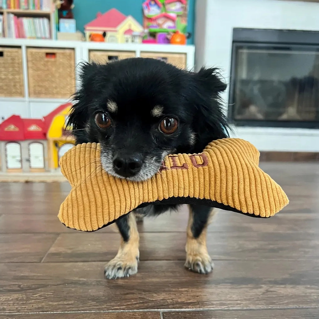 Os à mâcher personnalisé pour chien avec couineur | Brodé, amusant et durable