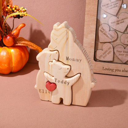 Personalized Wooden Mom & Baby Bear Puzzle – First Mother’s Day Gift