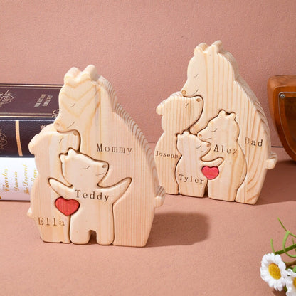 Personalized Wooden Mom & Baby Bear Puzzle – First Mother’s Day Gift