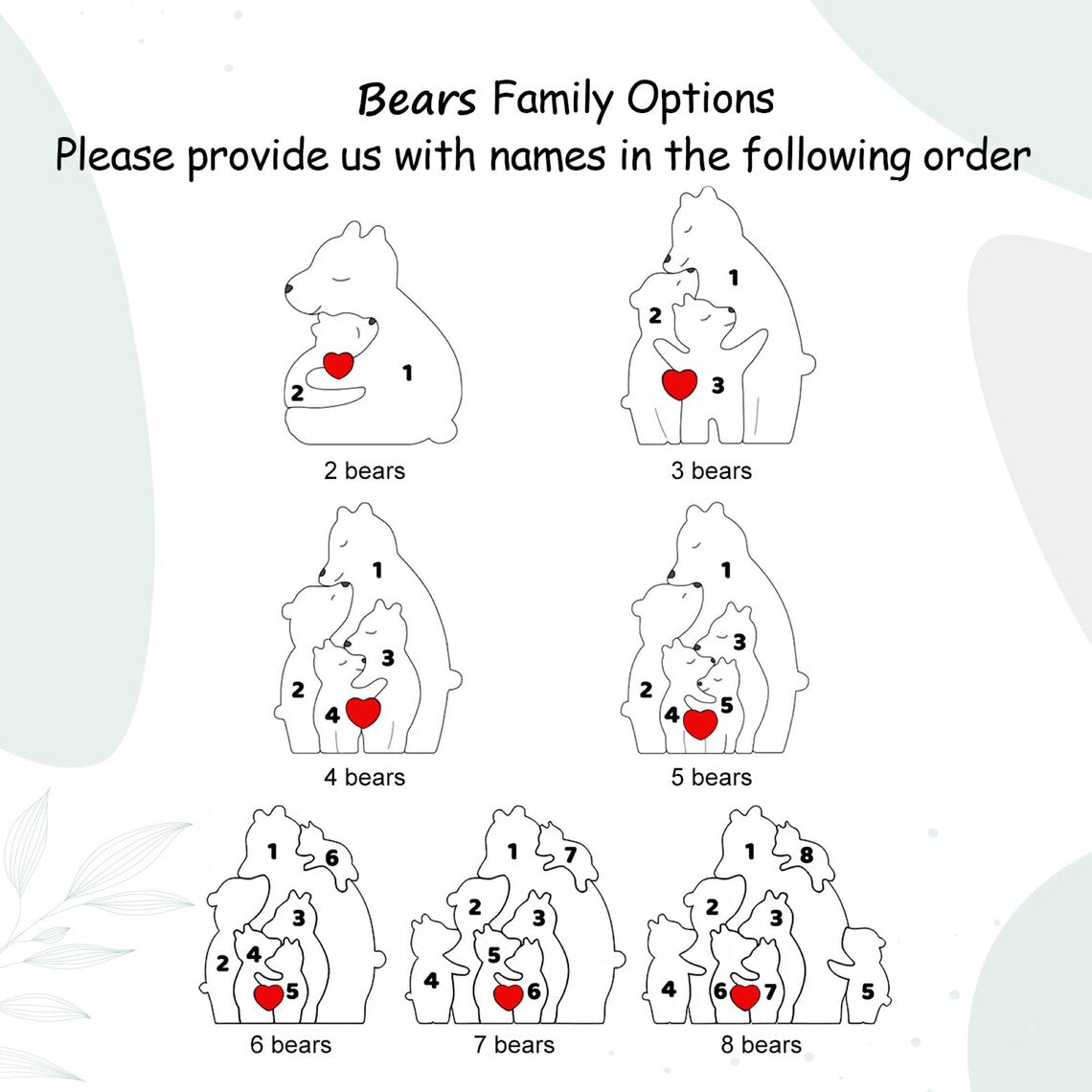 Personalized Wooden Mom & Baby Bear Puzzle – First Mother’s Day Gift