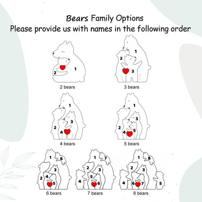 Personalized Wooden Mom & Baby Bear Puzzle – First Mother’s Day Gift