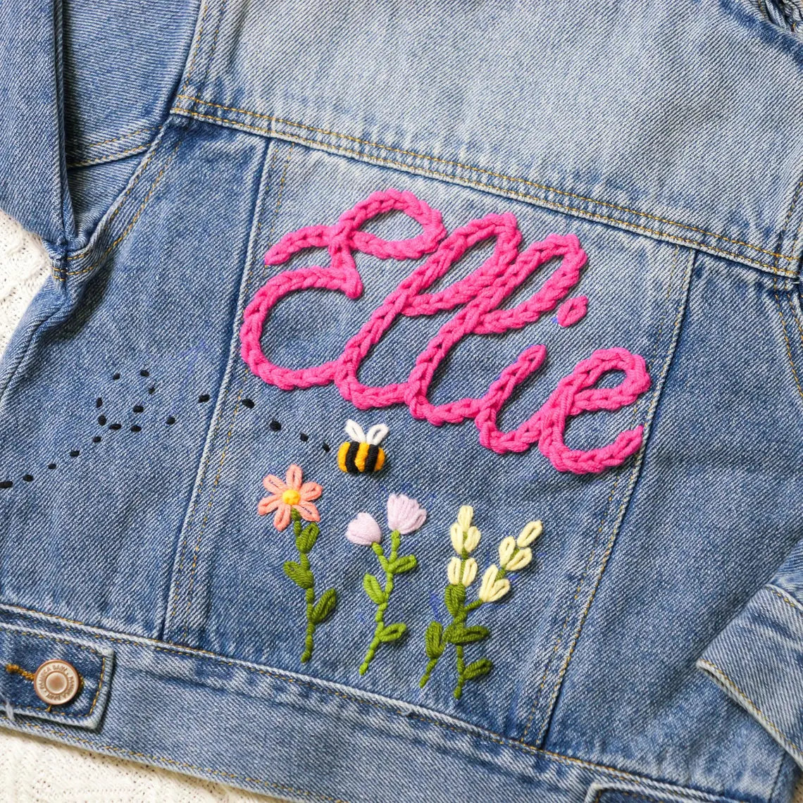Personalized Baby Denim Jacket with Embroidery | Custom Name Gift