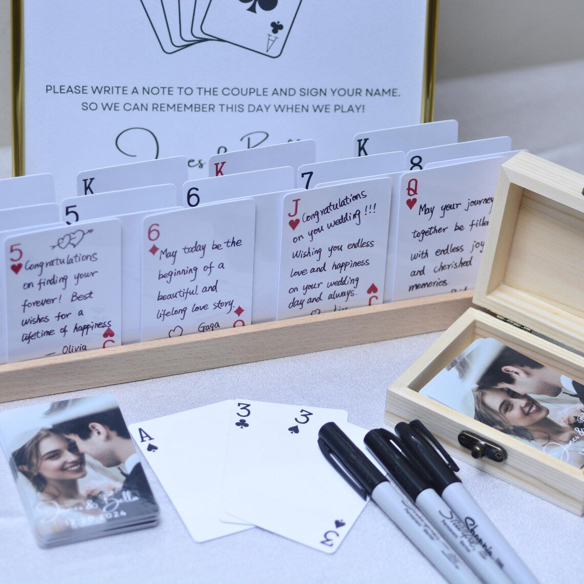 Custom Wedding Guest Book Playing Cards – Personalized Deck