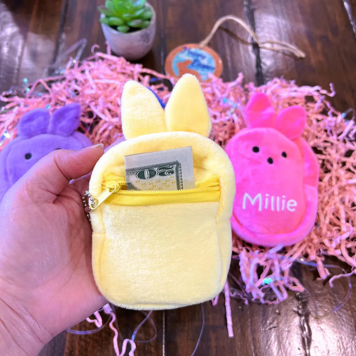 Osterhasen-Geldbörse aus Plüsch – Entzückendes Geschenk für Kinder und Rucksackanhänger