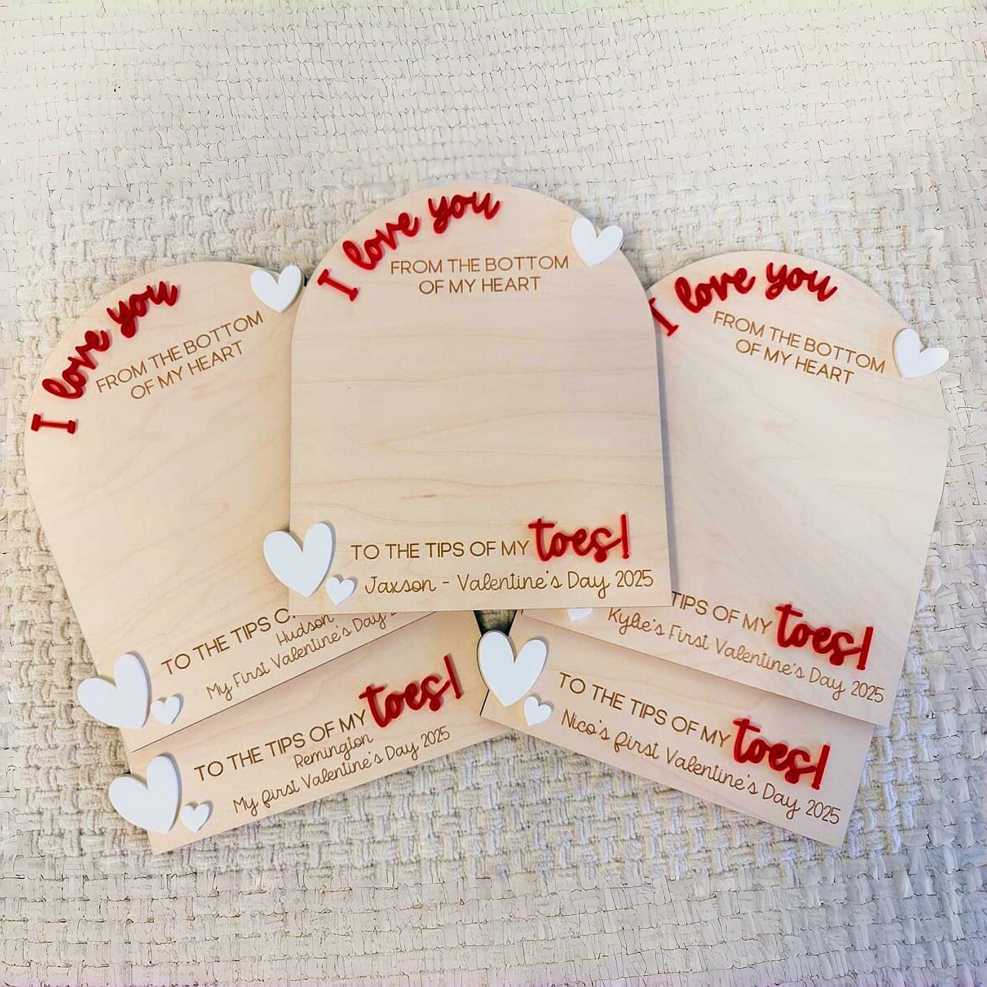 Baby’s First Valentine Footprint Board – Personalized Keepsake Sign