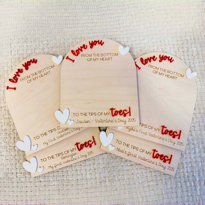 Baby’s First Valentine Footprint Board – Personalized Keepsake Sign